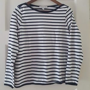 Navy and white stripe Breton top